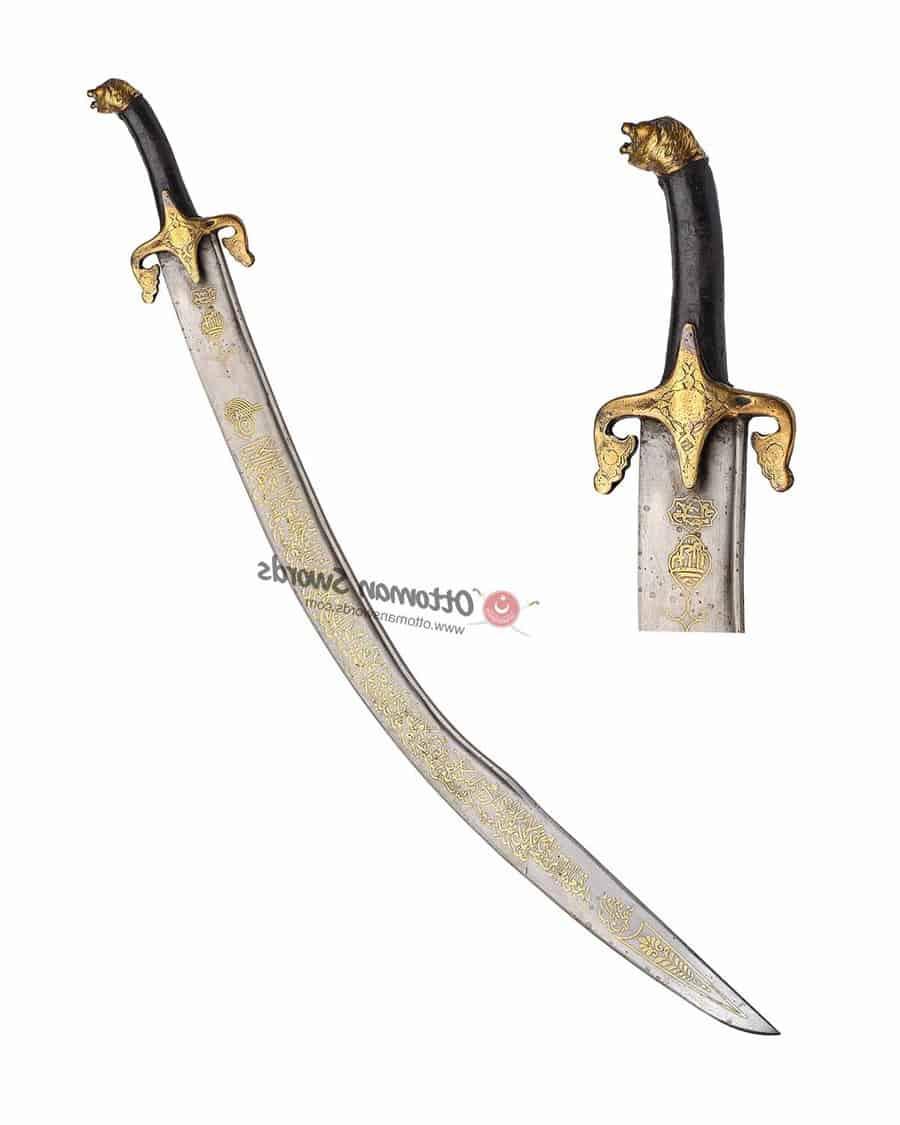 Brass-Engrave-Kilij-Sword-Lion-Head-(2)
