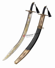 Brass Engrave Kilij Sword With Scabbard (1)