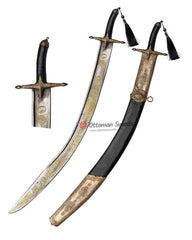 Brass Engrave Kilij Sword With Scabbard (2)