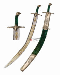 Brass-Engrave-Kilij-Sword-With-Scabbard-Eagle-Head-(1)