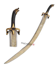 Brass-Engrave-Kilij-Sword-Wolf-Head-(2)
