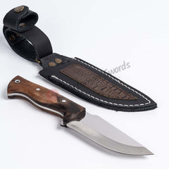 Bushcraft Camping Knife Stainless Steel Walnut Handle 9.8 (1)