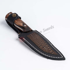 Bushcraft Camping Knife Stainless Steel Walnut Handle 9.8 (4)