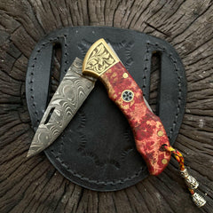 Damascus Folding Knife For Sale