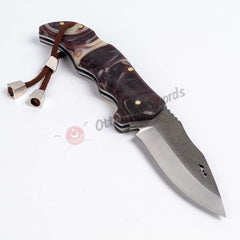 Custom Engraved Folding Knife and Leather Sheath (3)