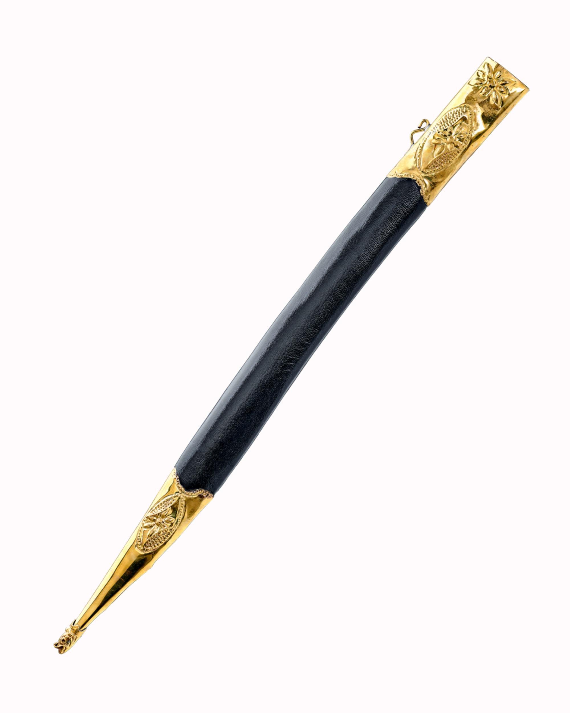 Custom Sword Scabbard With Brass Detailed