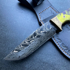 Damascus Hunting Knife For Sale