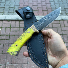 Damascus Hunting Knife For Sale