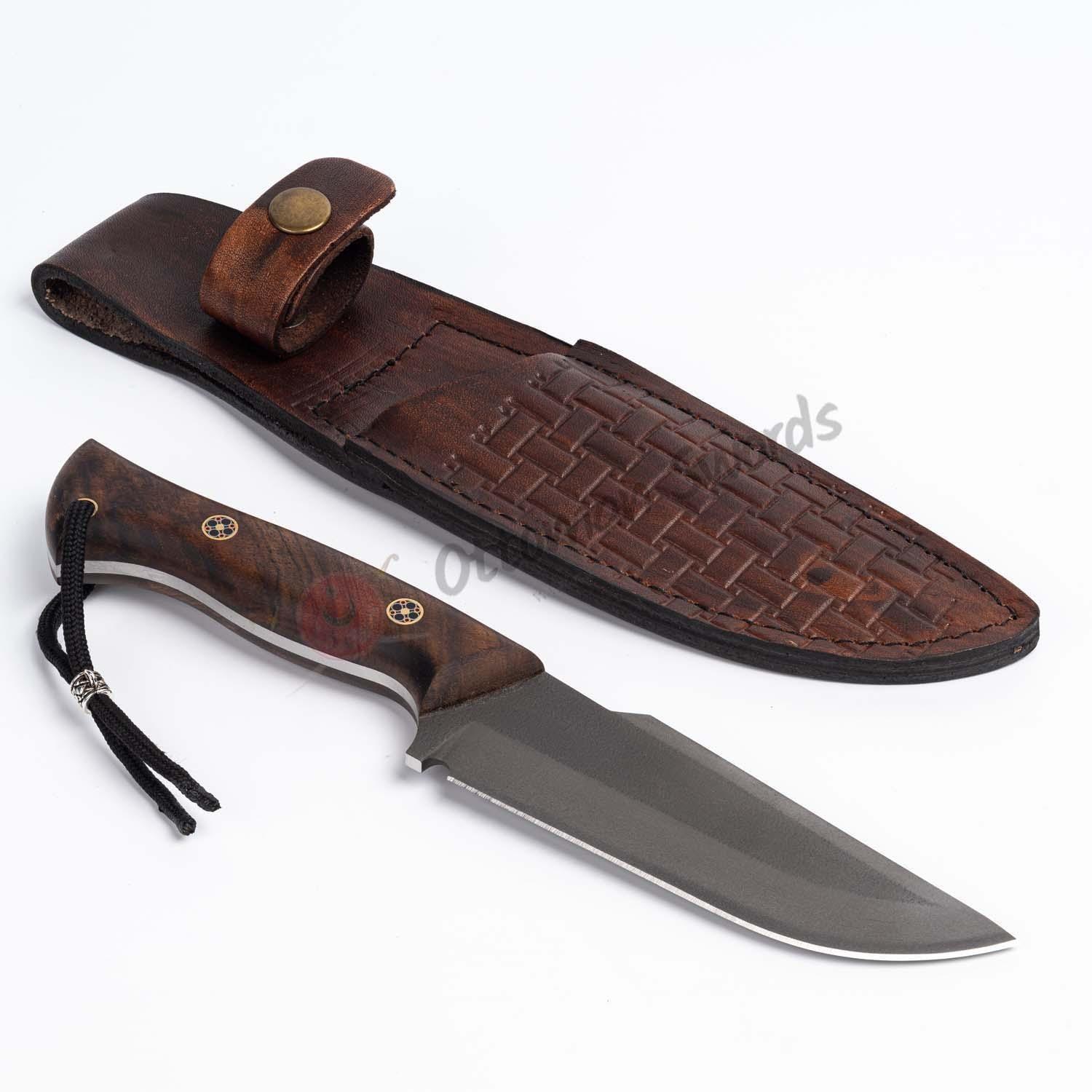 D2 Steel Full Tang Fixed Blade Survival Knife Walnut Handle (1)