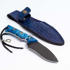 D2 Steel Survival BushCraft Knife Blue Epoxy Handle 10 İnches (2)