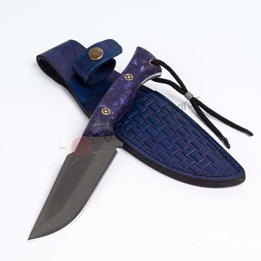 D2 Steel Survival Knife Purple Epoxy Handle 10 (3)