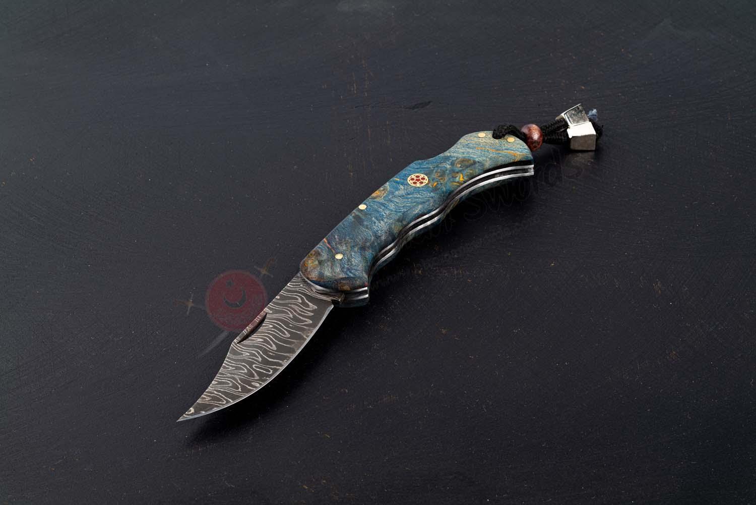 Damascus Folding Knife For Sale (2)
