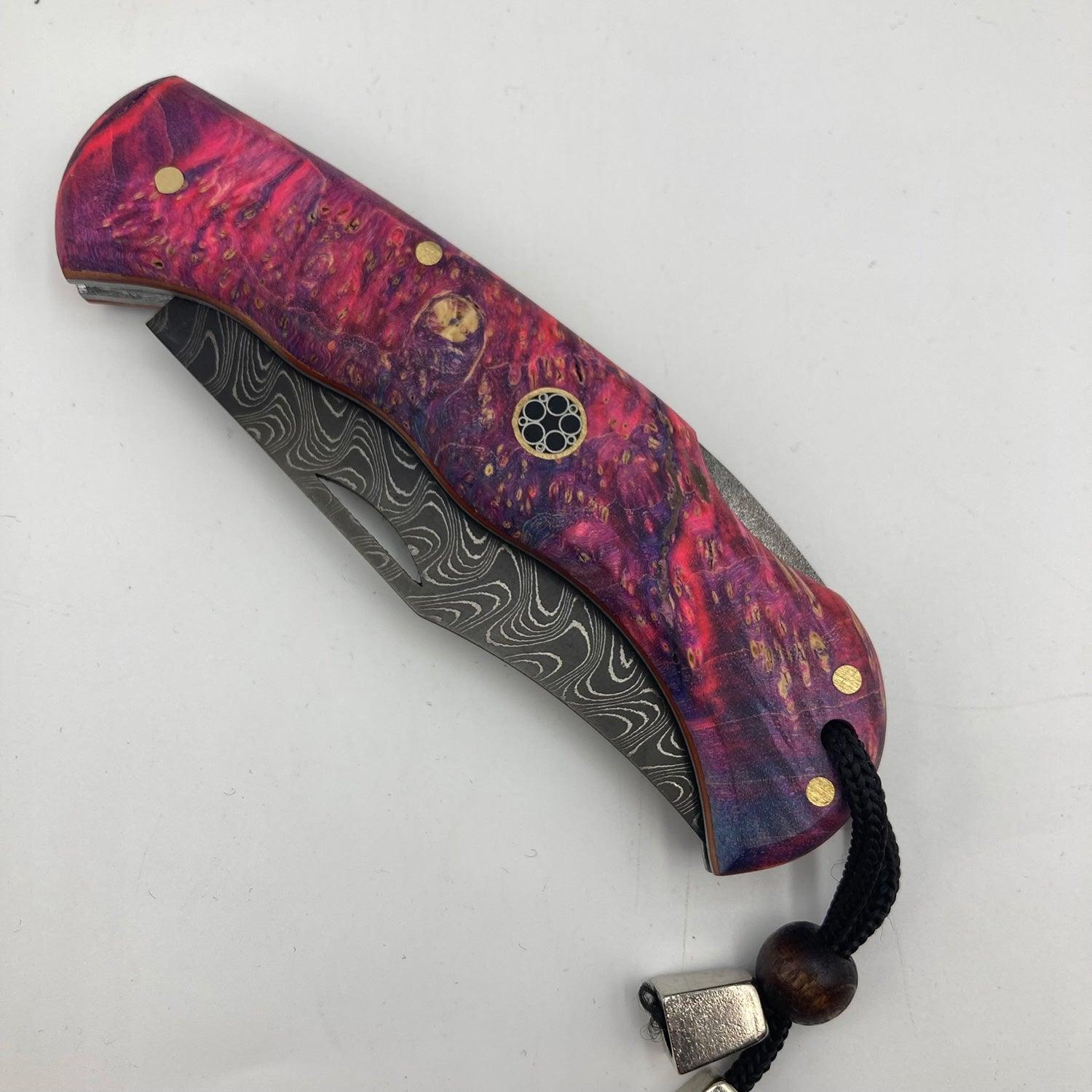 Damascus Steel Folding Pocket Knife - Ottoman Swords