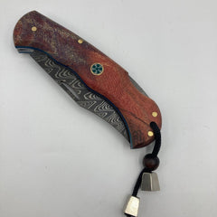 Damascus Steel Folding Pocket Knife - Ottoman Swords