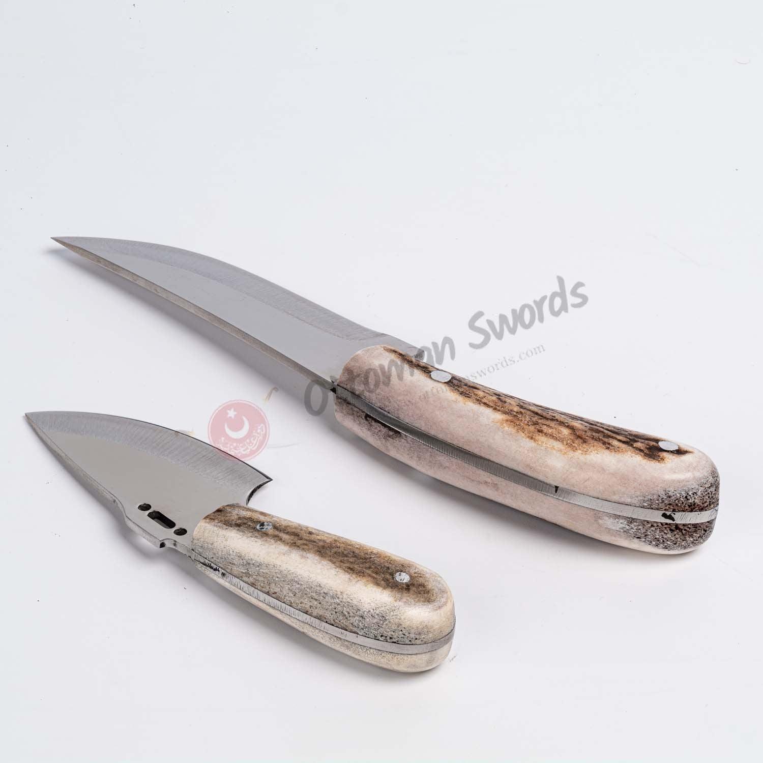 Deer Antler Handle Skinning Hunter Knife Set Gift For Hunter (4)