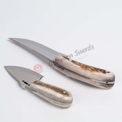Deer Antler Handle Skinning Hunter Knife Set Gift For Hunter (4)