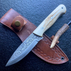 stag handle engraved knives for sale