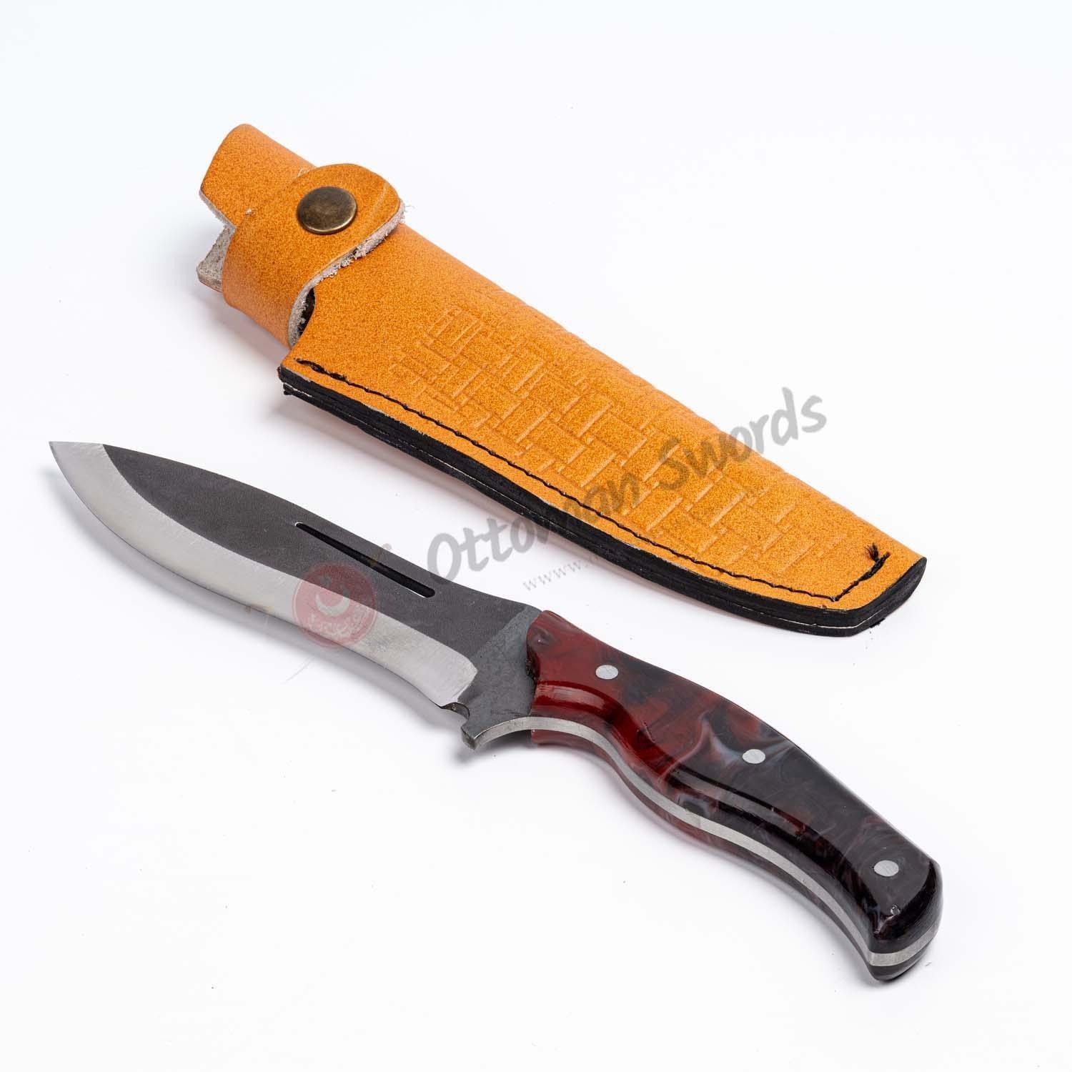 Epoxy Resin Handle Hunting Knife Red (2)