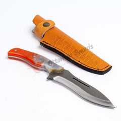 Epoxy Resin Handle Hunting Knife Red Orange (1)