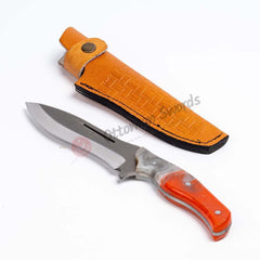 Epoxy Resin Handle Hunting Knife Red Orange (2)