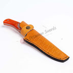 Epoxy Resin Handle Hunting Knife Red Orange (3)
