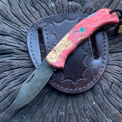 Navaja plegable de acero de Damasco