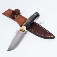 Fixed Blade With Brass Guard Ram Horn Crust Handles Custom Knife (3)