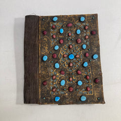 Quran Cover With Turquoise and Coral Stone