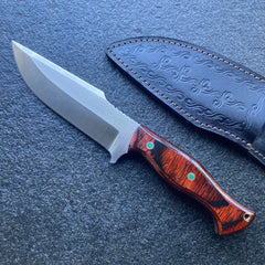 Handmade Hunting Bush Knife Paduk Handle 10 Inches