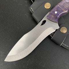 Custom Handmade Camping Knife Purple Resin Handle