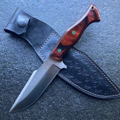 Handmade Hunting Bush Knife Paduk Handle 10 Inches