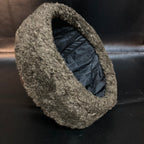 Leather Ottoman Fur Bork Hat Brown