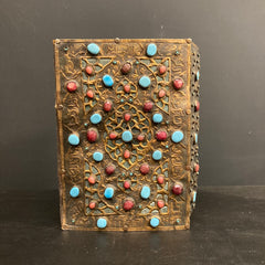 Quran Cover With Turquoise and Coral Stone