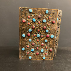 Quran Cover With Turquoise and Coral Stone