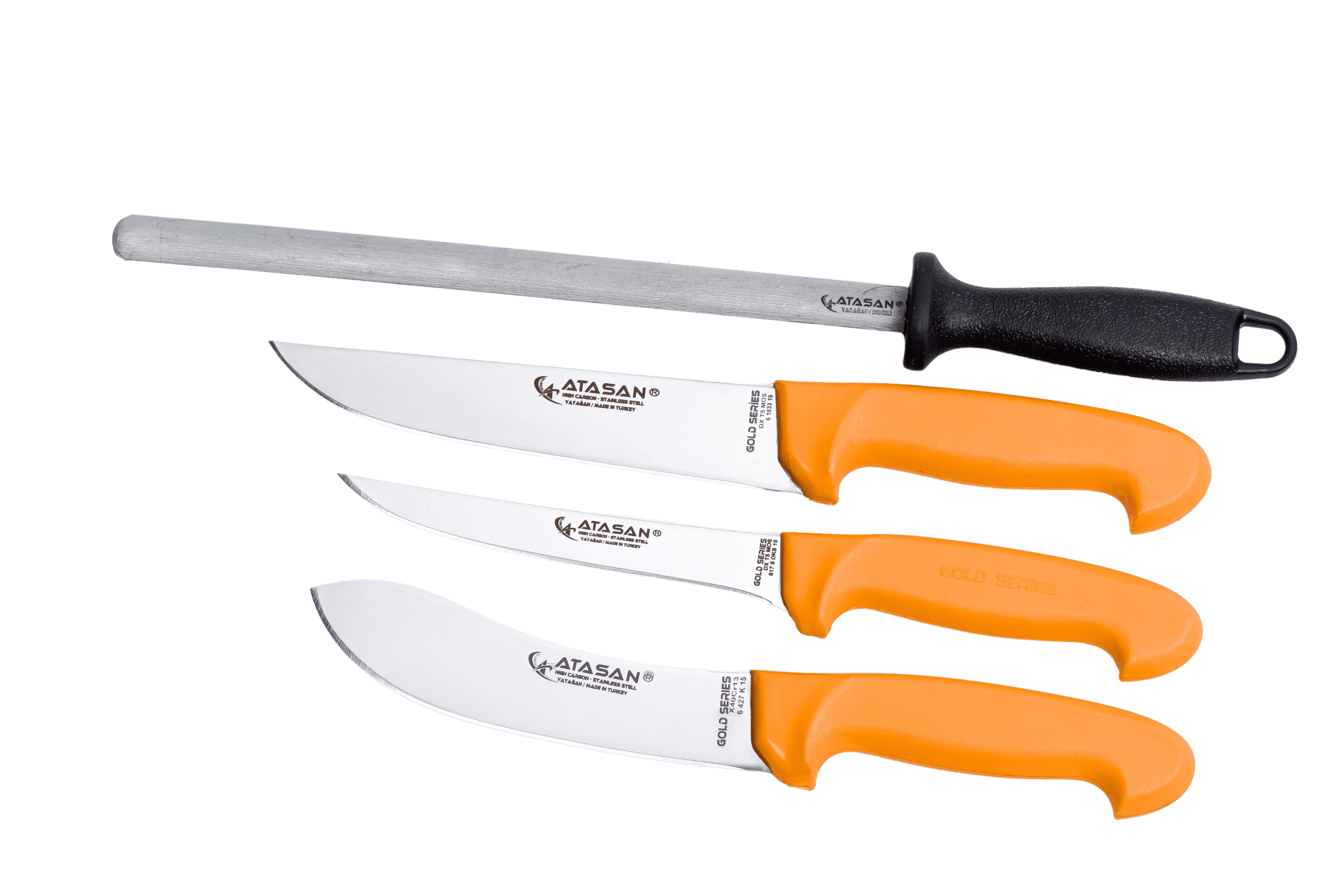 Gold Series Butcher kitchen Knives Set of 4 no 3 for sale