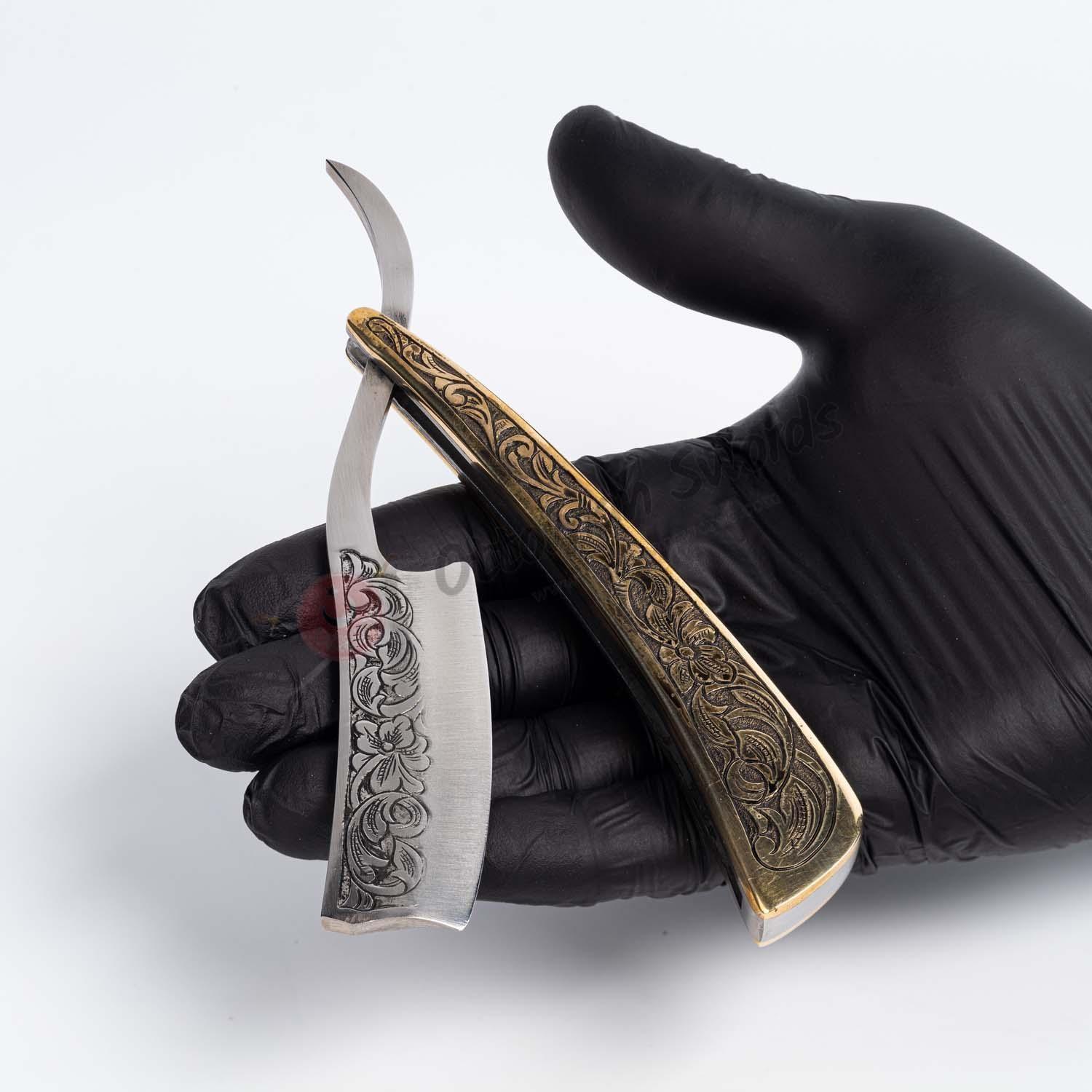 Buy Hand Forged Engraved Knife Shaving Razor | Ottoman Swords