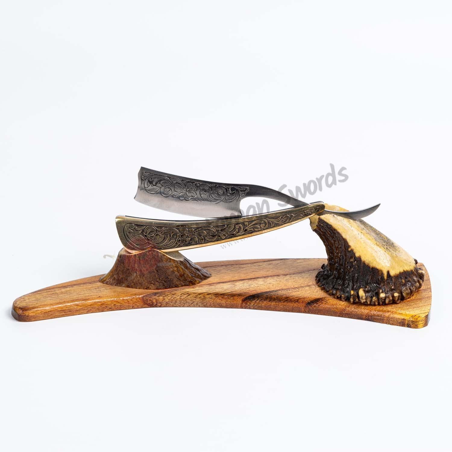 Buy Hand Forged Engraved Knife Shaving Razor | Ottoman Swords