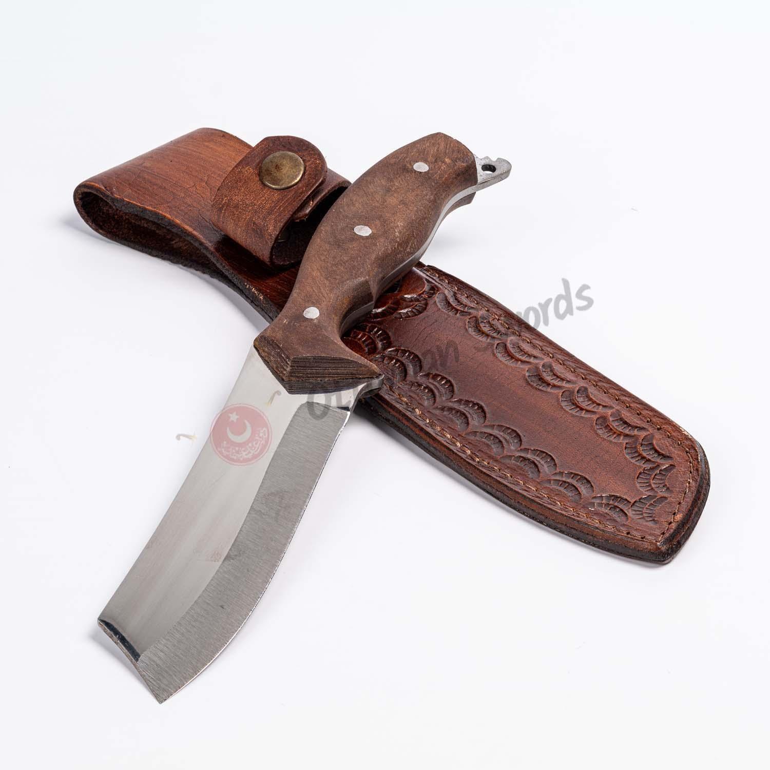 Handcrafted Japanese Style Tanto Knife Walnut Handle (1)