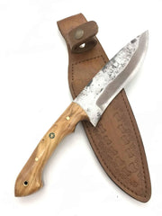 Handmade Carbon Steel Camping Knife Olive Tree (2)