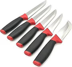 Handmade Red Black Series Kitchen and Butcher Knife Set For Sale