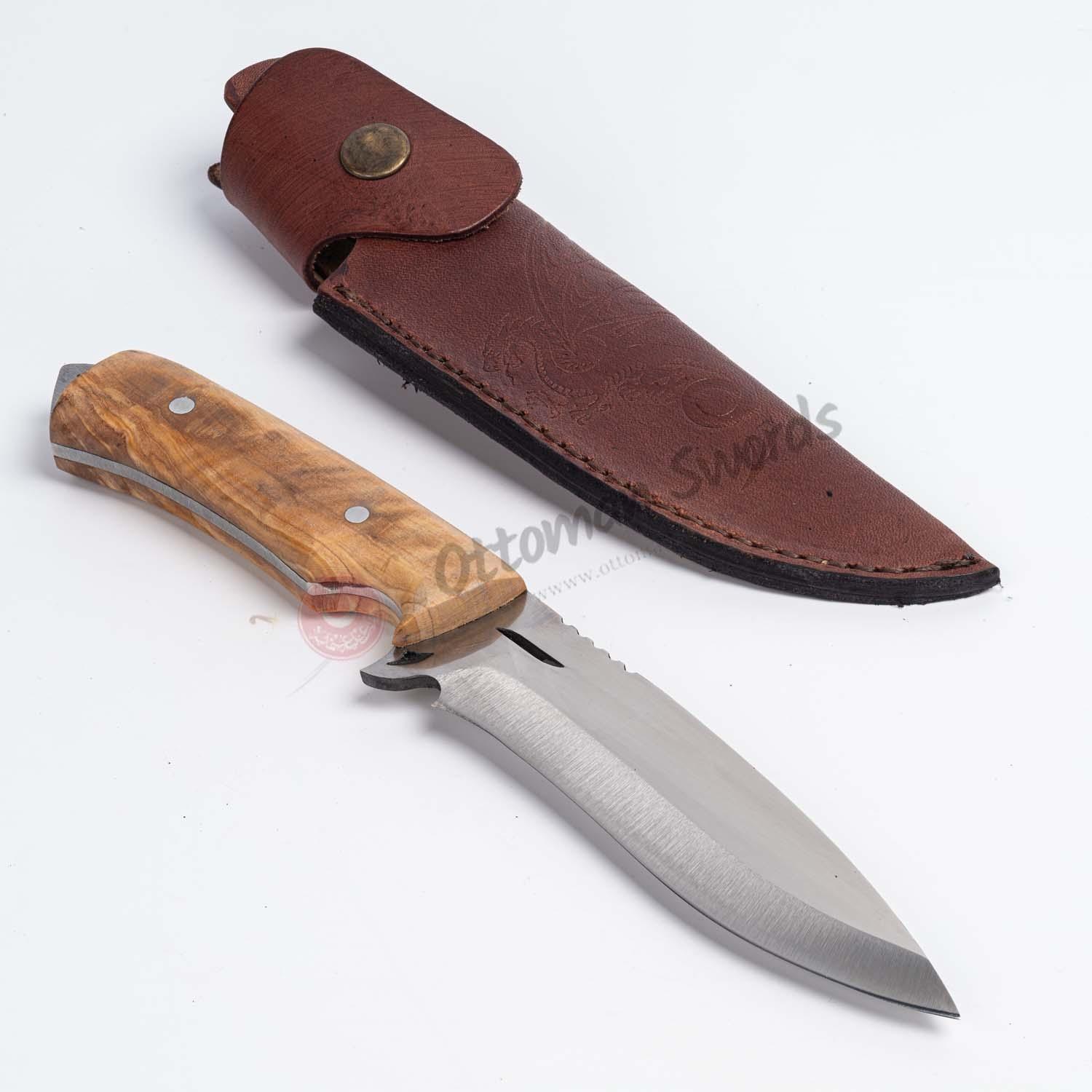 Hunter Camping Knife Stainless Steel Olive Theree Handle 9.8 (1)