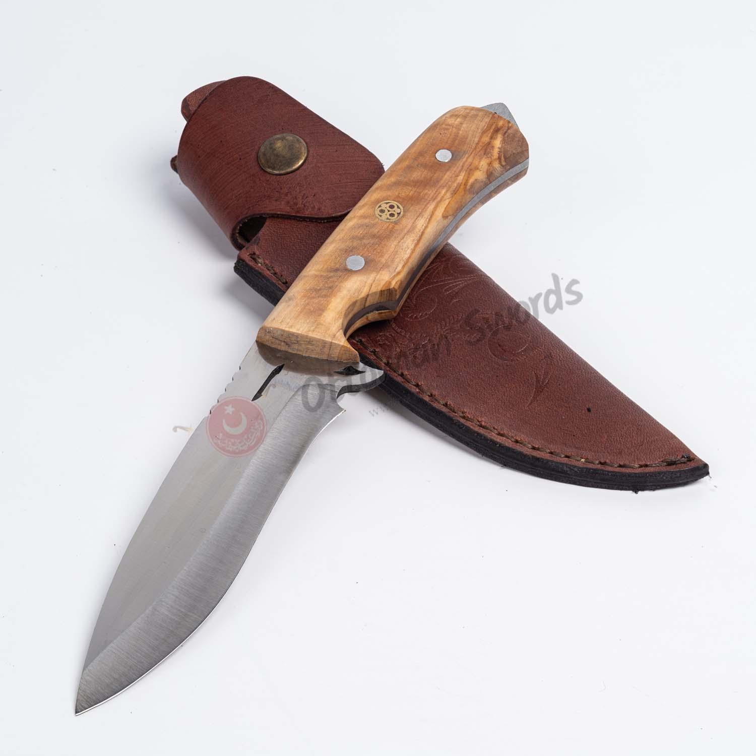 Hunter Camping Knife Stainless Steel Olive Theree Handle 9.8 (3)