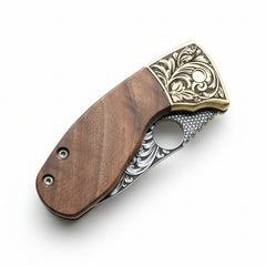 N690 Steel 7 İnches Handguard with Engraving Folfing Knife