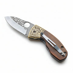 N690 Steel 7 İnches Handguard with Engraving Folfing Knife