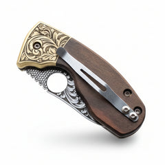 N690 Steel 7 İnches Handguard with Engraving Folfing Knife