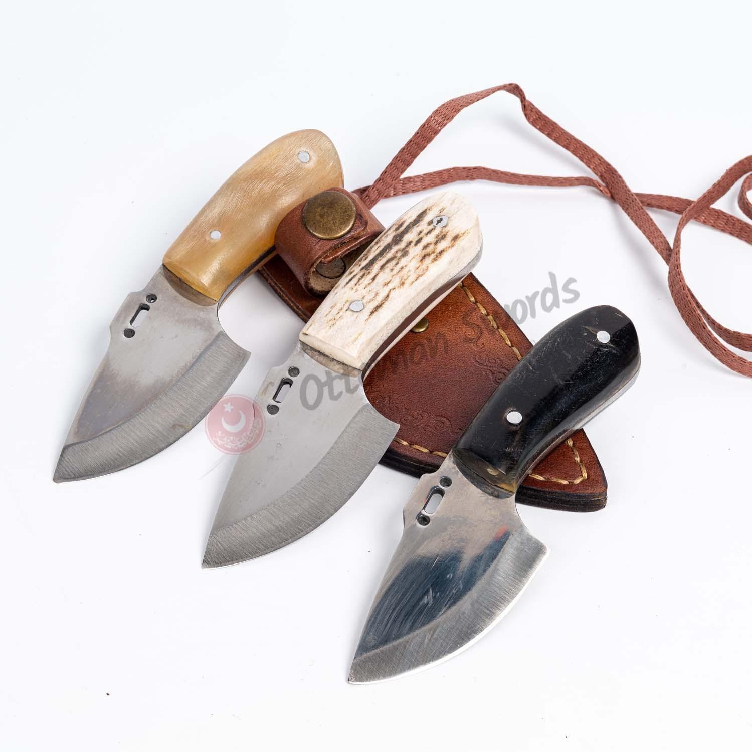 Necklace Pendant Skinning Knife Horn Handle (6)