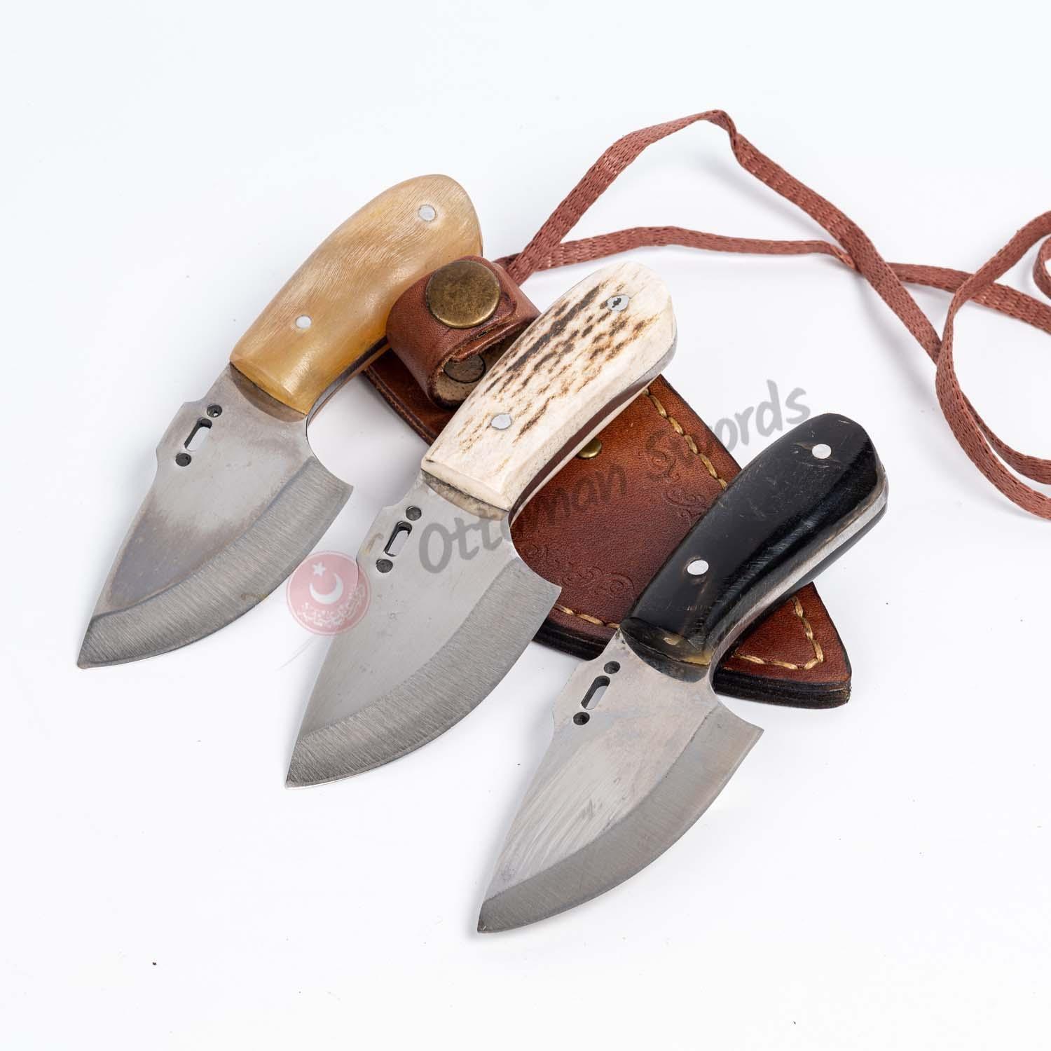 Necklace Pendant Skinning Knife Horn Handle (7)