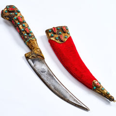 Handcrafted Ottoman Model Brass Handle Red