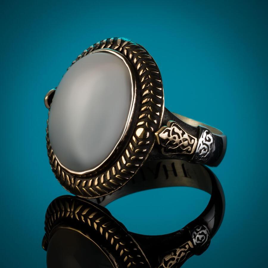 Payitaht Abdülhamid Sultan Ambülhamid Ring with White Stone for men (1)