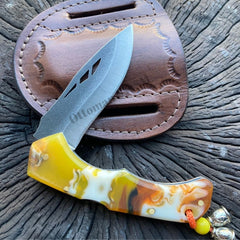 Personalized Pocket Knife Epoxy Handle N690 Stee Folding Camping Knife 8 İnches